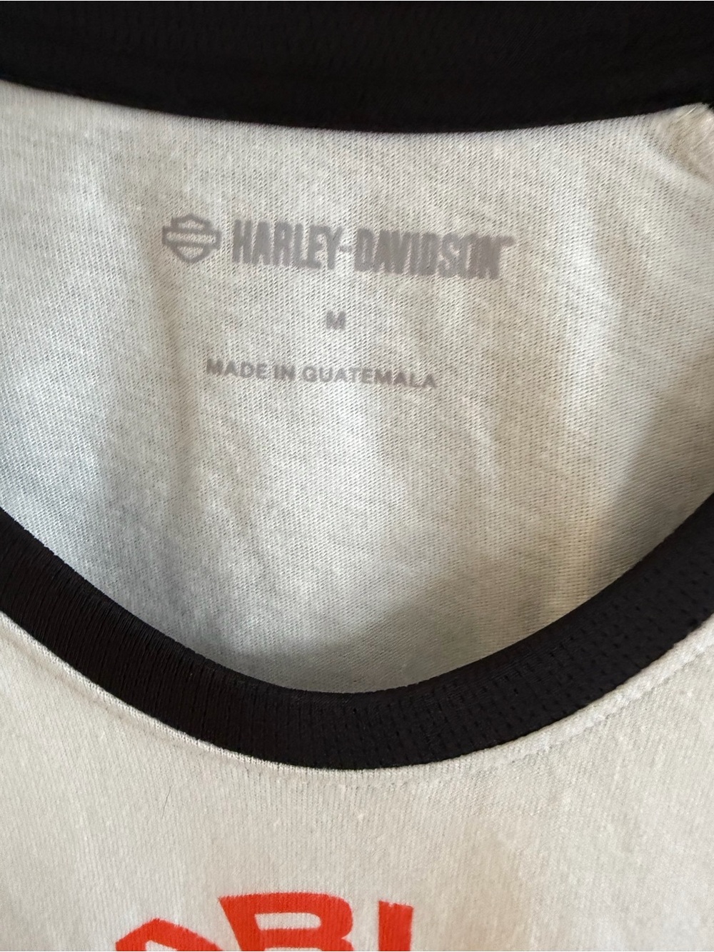 Harley-Davidson women’s white & Black Raglan Logo Long Sleeve Top - Picture 2 of 3